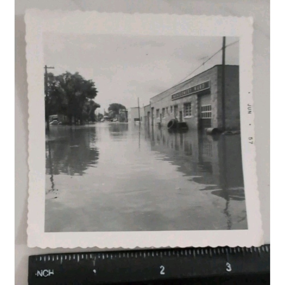 1957 Willmar MN Flood Montgomery Ward Store Disaster Vintage B&W Photograph - Picture 4 of 5